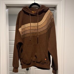 Aviator Nation Brown Hoodie with Yellow Accents